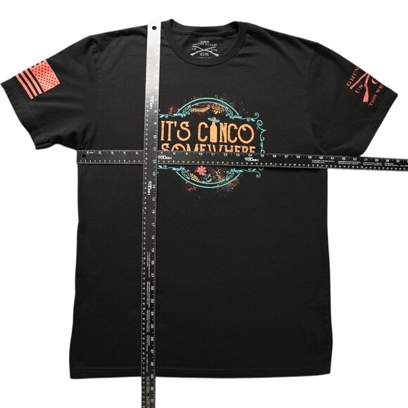 Grunt Style Short Sleeve Shirt Mens Size Large Black It's Cinco Somewhere Funny - Picture 6 of 8